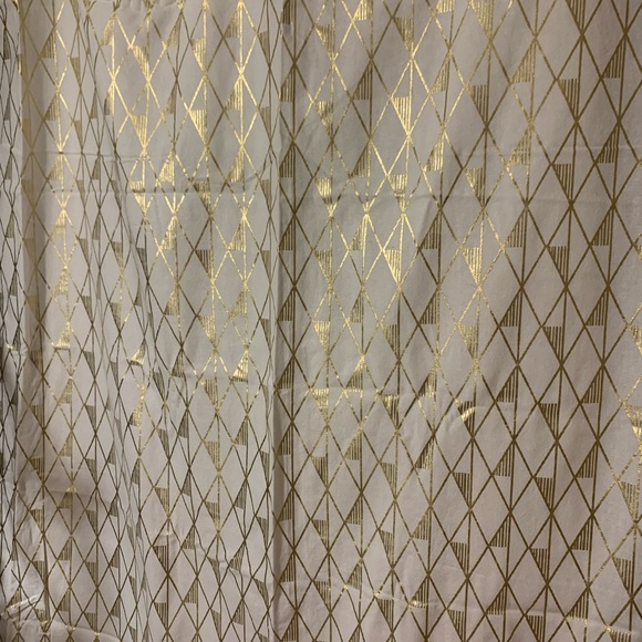 Gold and white Shower Curtain - Picture 1 of 6